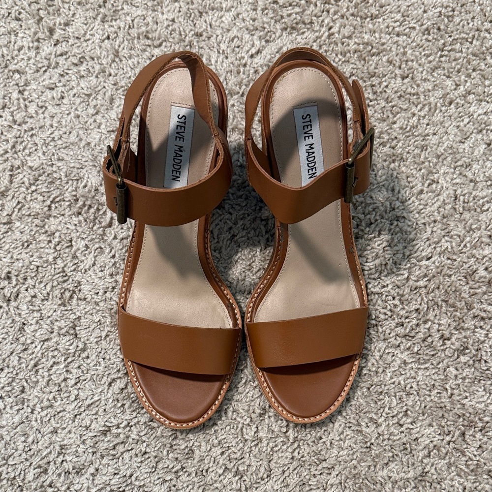 Steve Madden Brown Ankle Strap Sandals